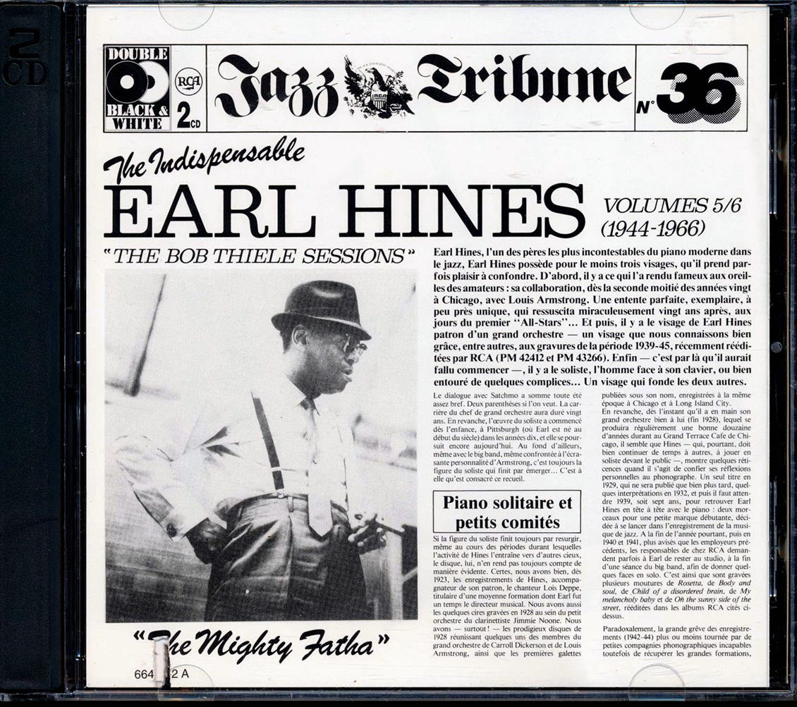 Earl Hines - The Indispensable Earl Hines Volumes 5/6 (1944-1966) The Bob Thiele Sessions (20 tracks) (2xCD) (marked/ltd stock) Music CD