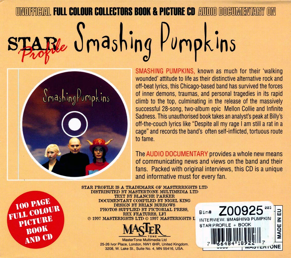 Smashing Pumpkins Star Profile Full Colour Collectors Book & Picture CD Audio Documentary incl large booklet Music CD