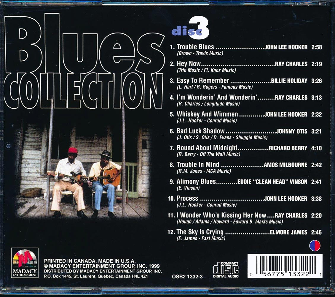 John Lee Hooker, Ray Charles, Elmore James, Johnny Otis, Etc. - Blues Collection 3 Music CD