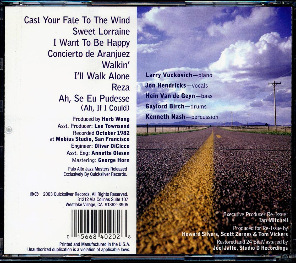 Larry Vuckovich, Jon Hendricks - Cast Your Fate Music CD