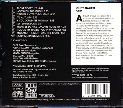 Chet Baker - Chet Music CD