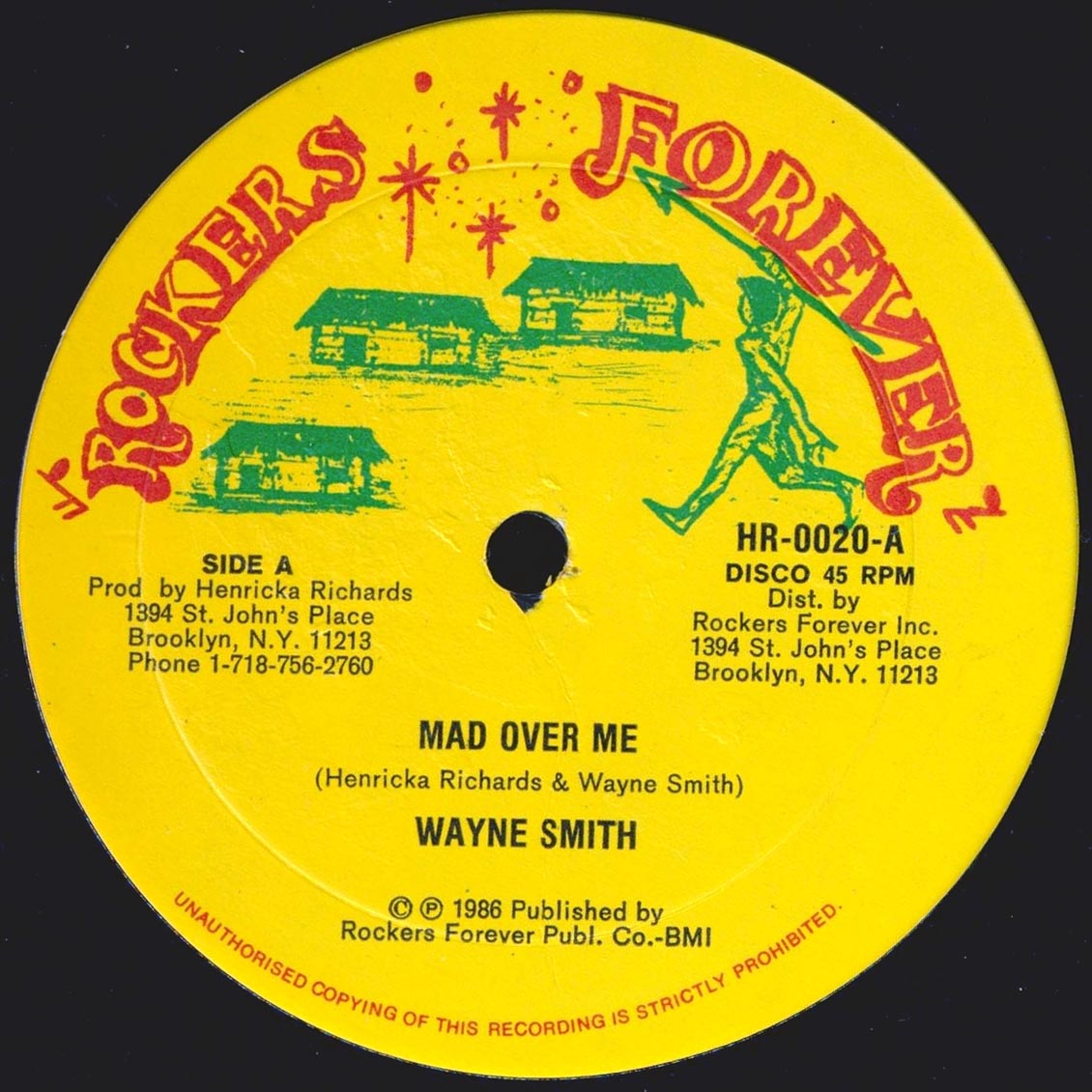 Wayne Smith - Mad Over Me (Extended Mix)  /  Version (orig. press) 12" Vinyl Record