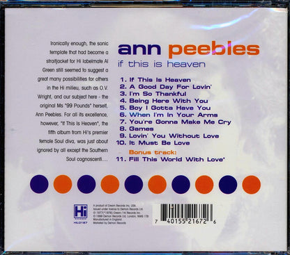 Ann Peebles - If This Is Heaven Music CD