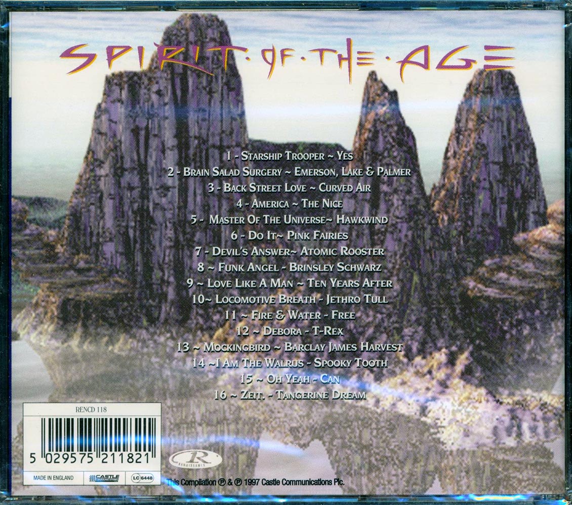 Yes Jethro Tull Hawkwind T Rex The Nice Curved Air Etc Spirit Of The Age Music CD