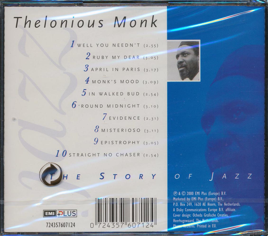 Thelonious Monk The Story Of Jazz Music CD