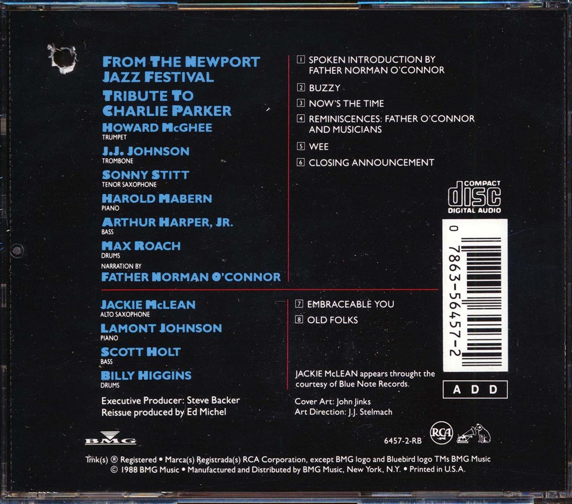 Max Roach, Sonny Stitt, Jackie McLean, Etc. - From The Newport Jazz Festival: Tribute To Charlie Parker (remastered) Music CD
