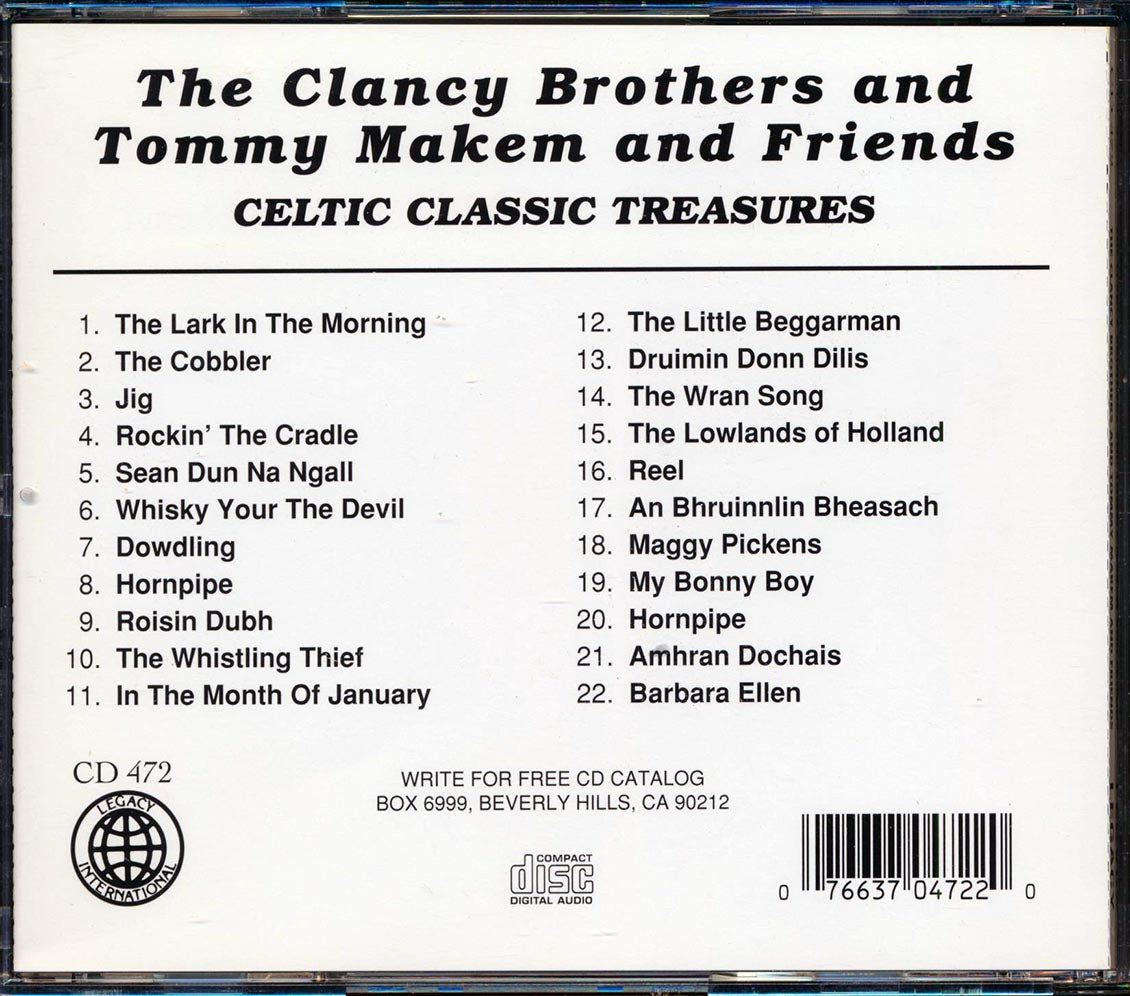 Clancy Brothers, Tommy Makem & Friends - Celtic Classic Treasures Music CD
