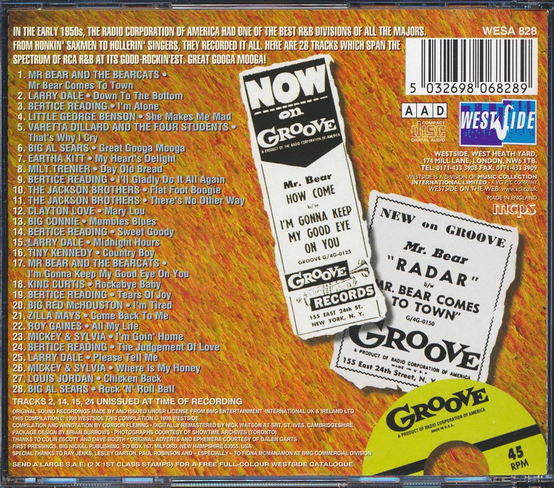 Louis Jordan, Roy Gaines, Al Sears, King Curtis, George Benson, Etc. - Honkin' 'N' Hollerin' R&B From The Radio Corporation Volume 1 Music CD
