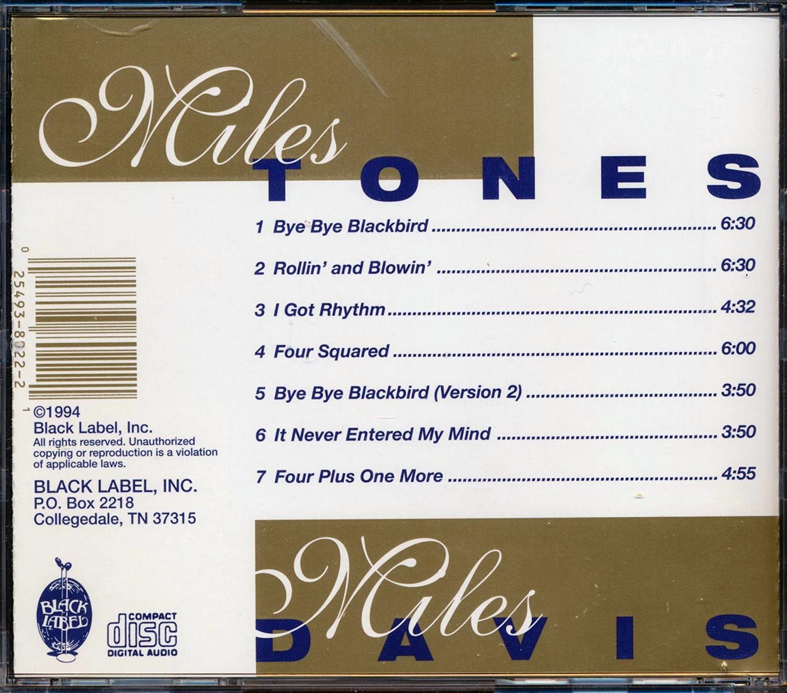 Miles Davis Miles Tones Music CD