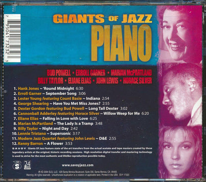 Lester Young, Hank Jones, Count Basie, Cannonball Adderley, Etc. - Giants Of JazzL Piano (24-bit mastering) (remastered) Music CD