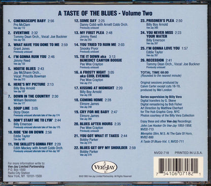 Pee Wee Crayton Dizzy Dixon Billy Boy Arnold Tommy Dean Etc A Taste Of The Blues Volume 2 26 tracks deluxe edition Music CD