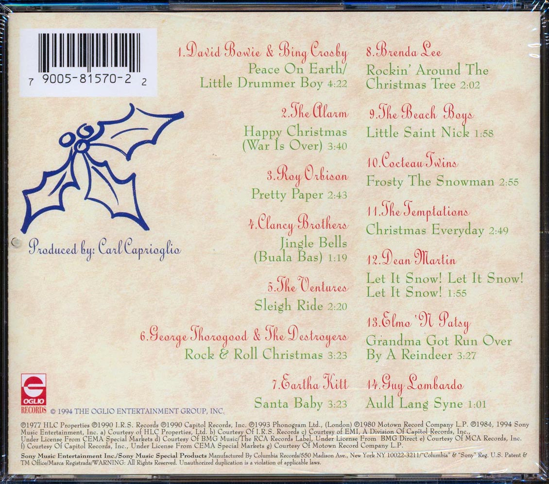 David Bowie, Bing Crosby, Roy Orbison, The Beach Boys, Dean Martin, Guy Lombardo, Etc. - The Coolest Christmas Music CD