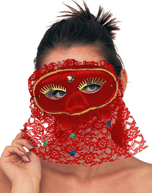 Adult Senorita Red Lace Eye Mask