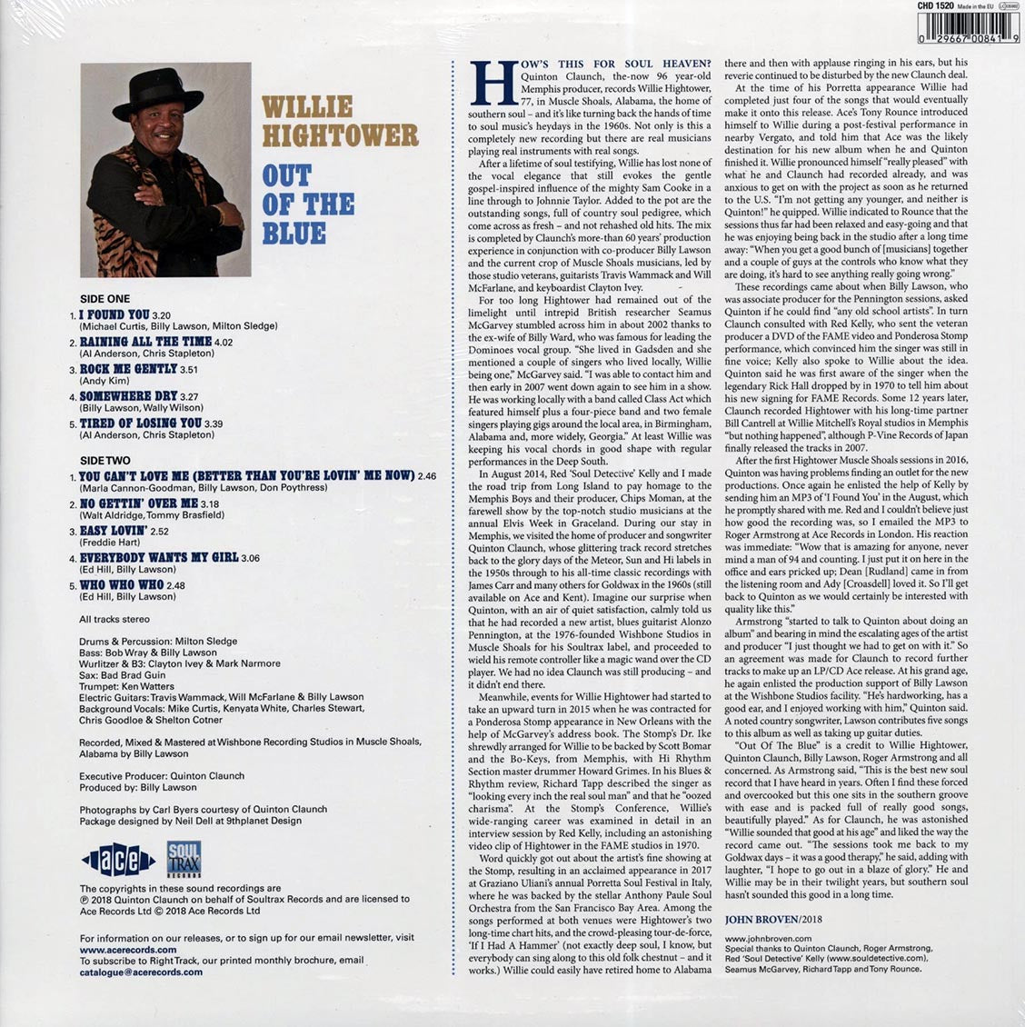 Willie Hightower - Out Of The Blue Vinyl Record