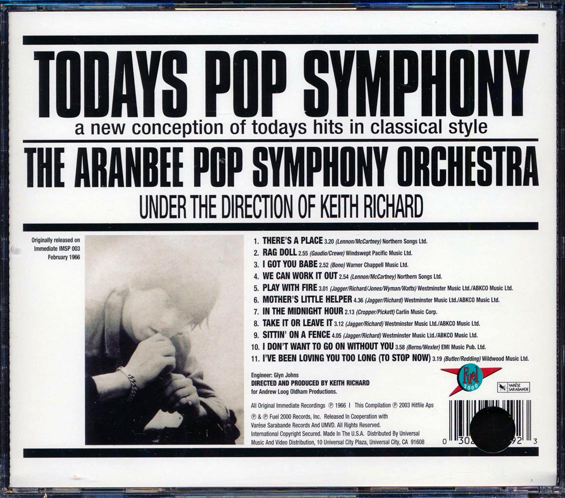The Aranbee Pop Symphony Orchestra, Keith Richard - Todays Pop Symphony: A New Conception Of Todays Hits In Classical Style (+bonus track) (marked/ltd stock) Music CD