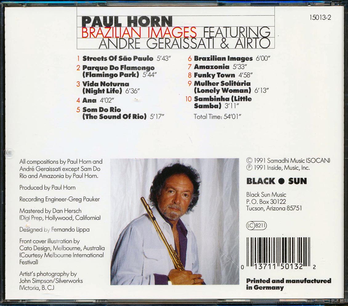 Paul Horn - Brazilian Images Music CD