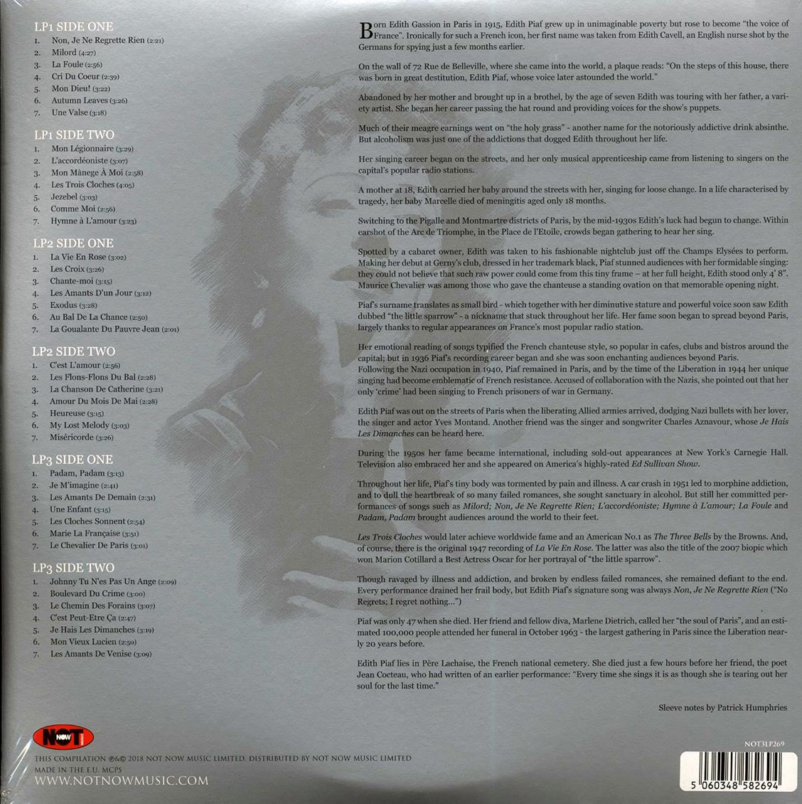 Edith Piaf - The Platinum Collection (3xLP) (white vinyl) Vinyl Record