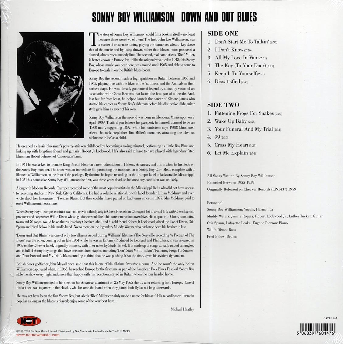 Sonny Boy Williamson - Down And Out Blues (180g) Vinyl Record