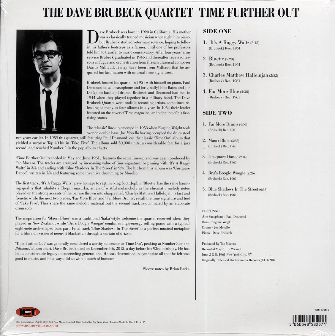 Dave Brubeck Quartet - Time Further Out (180g) (green vinyl) Vinyl Record