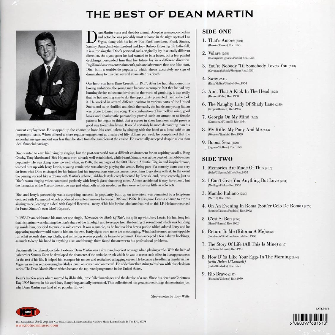 Dean Martin - The Best Of Dean Martin (180g) Vinyl Record