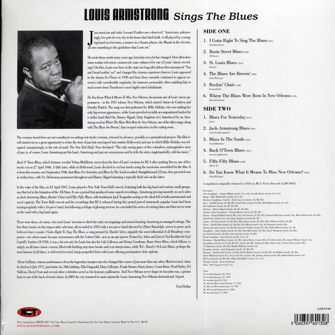 Louis Armstrong - Sings The Blues (180g) Vinyl Record