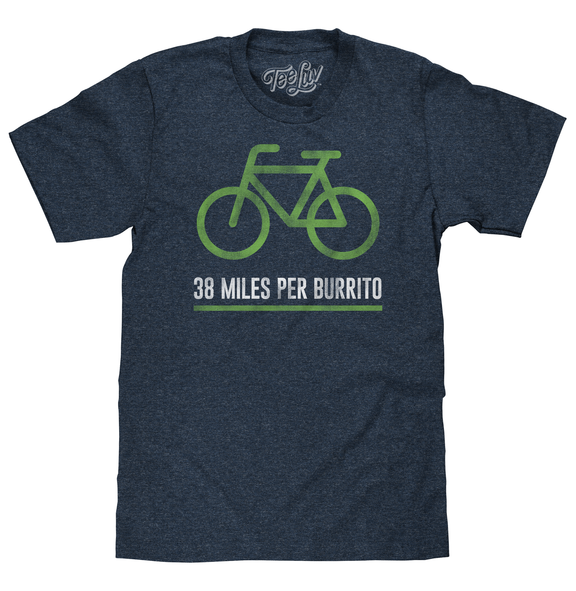 38 Miles Per Burrito Bike T-Shirt - Blue