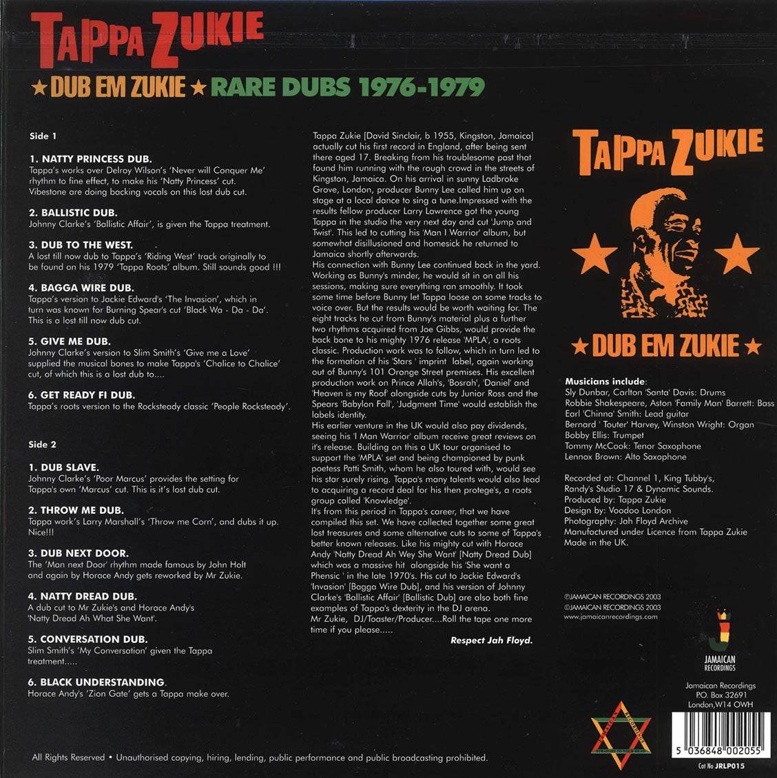 Tappa Zukie - Dub Em Zukie: Rare Dubs (180g) Vinyl Record