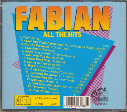 Fabian - All The Hits Music CD