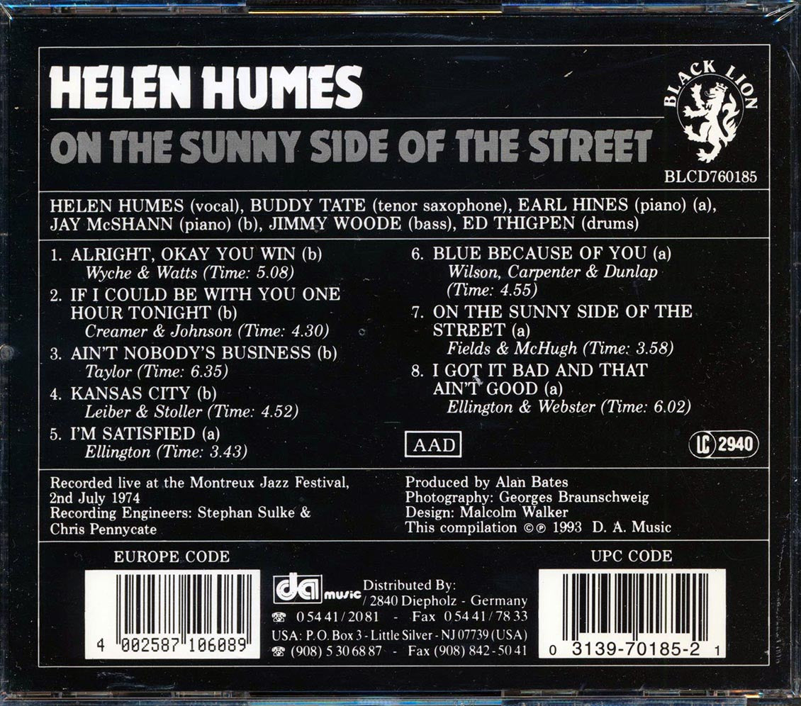 Helen Humes - On The Sunny Side Of The Street Music CD