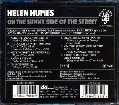 Helen Humes - On The Sunny Side Of The Street Music CD