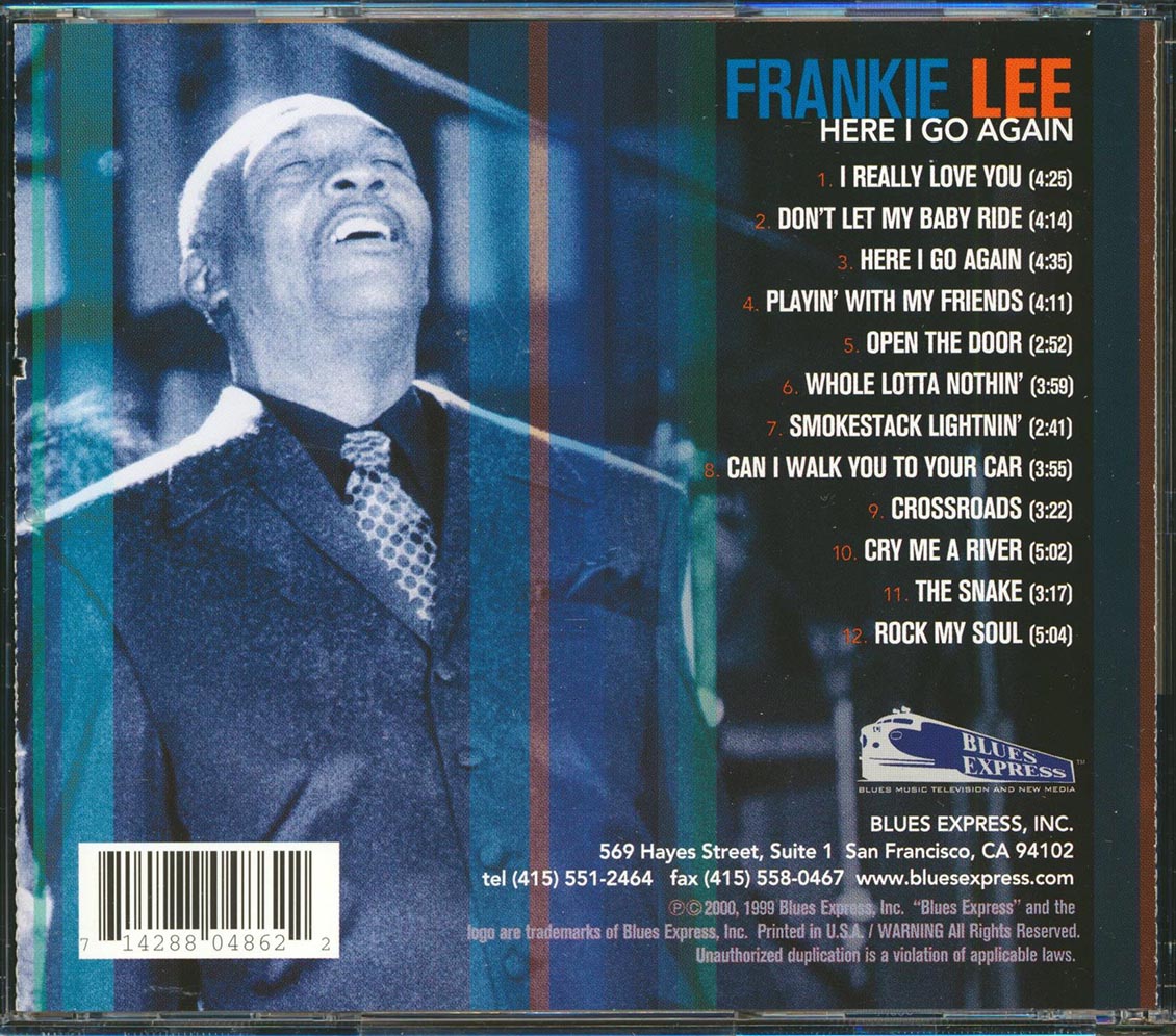 Frankie Lee - Here I Go Again Music CD