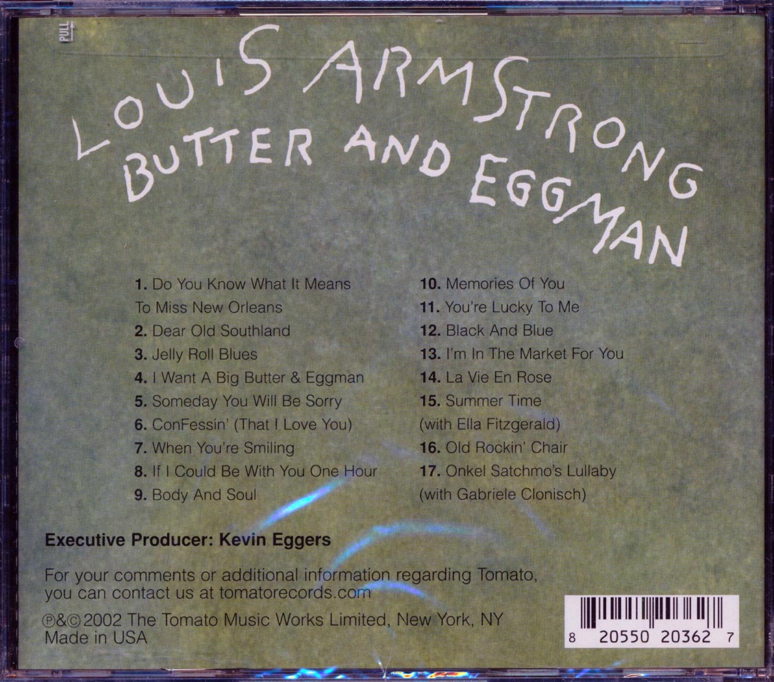 Louis Armstrong - Butter And Eggman Music CD