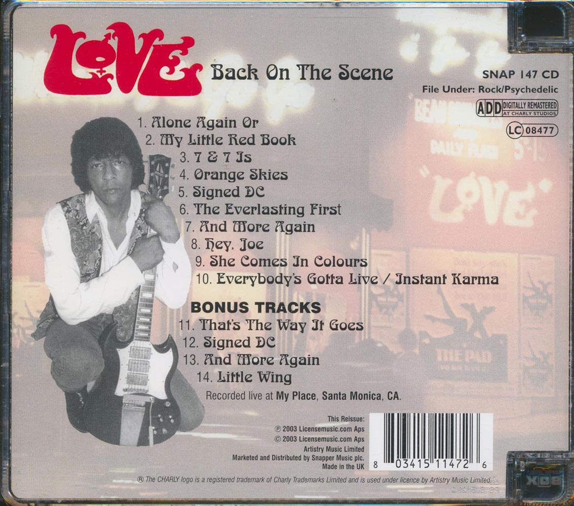 Love - Back On The Scene Music CD