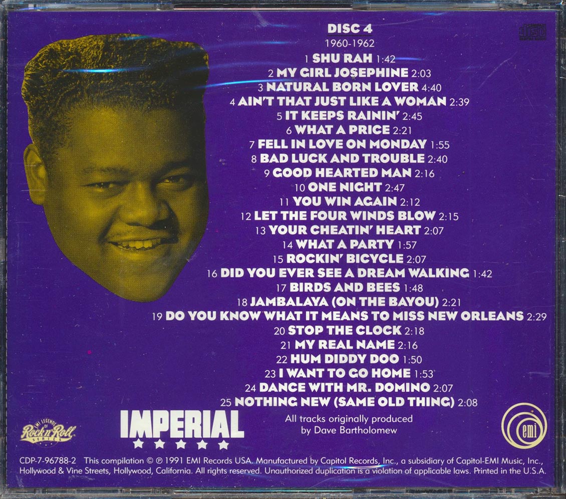 Fats Domino - They Call Me The Fat Man: The Legendary Imperial Recordings Disc 4 (25 tracks) Music CD