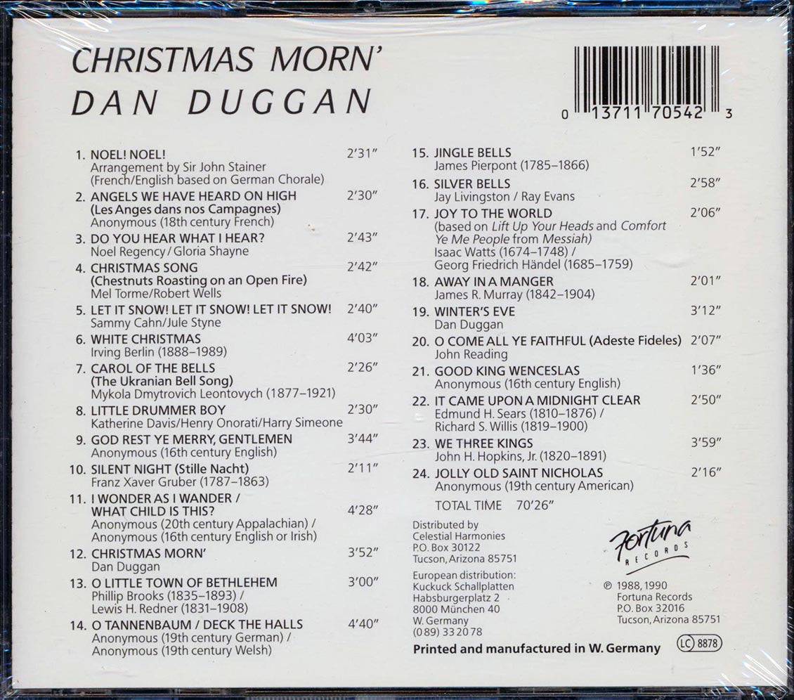 Dan Duggan - Christmas Morn' (24 tracks) Music CD