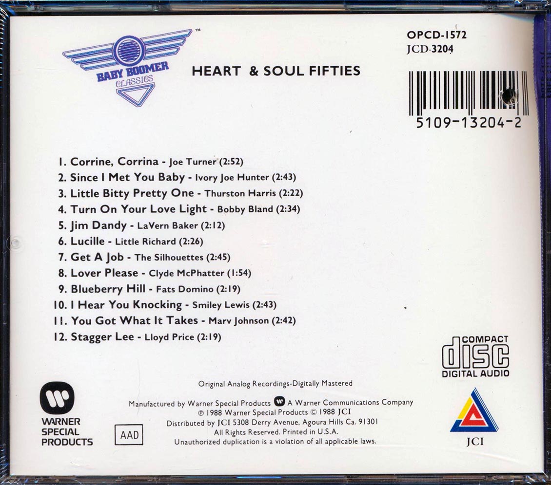 Joe Turner, Fats Domino, Ivory Joe Hunter, Etc. - Heart & Soul Fifties: Twelve Hot Hits For A Rockin' Good Time (marked/ltd stock) Music CD