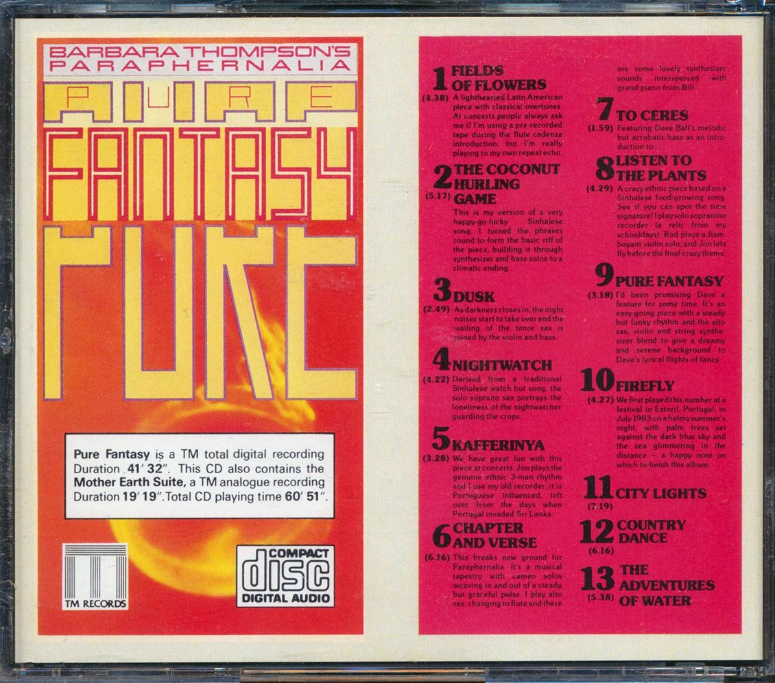 Barbara Thompson's Paraphernalia - Pure Fantasy Music CD