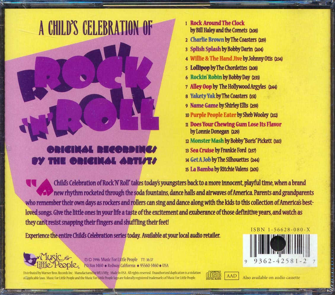 Sheb Wooley, Ritchie Valens, Bobby Darin, Etc. - A Child's Celebration Of Rock 'N' Roll (marked/ltd stock) Music CD