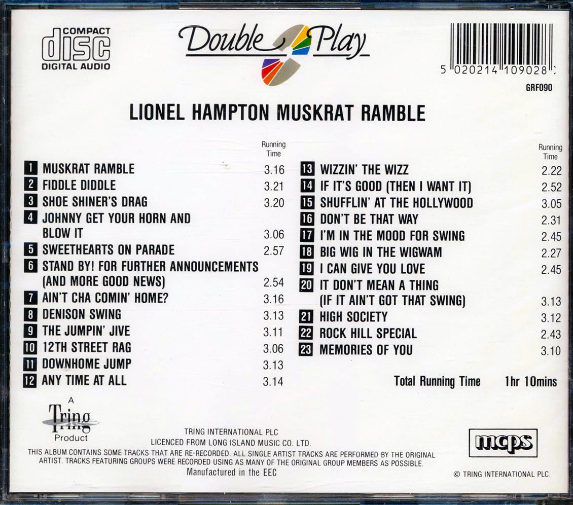 Lionel Hampton - Muskrat Ramble (23 tracks) Music CD