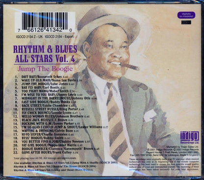 Roosevelt Sykes, Lester Williams, Johnny Otis, Etc. - Rhythm & Blues All Stars Volume 4: Jump The Boogie (22 tracks) Music CD