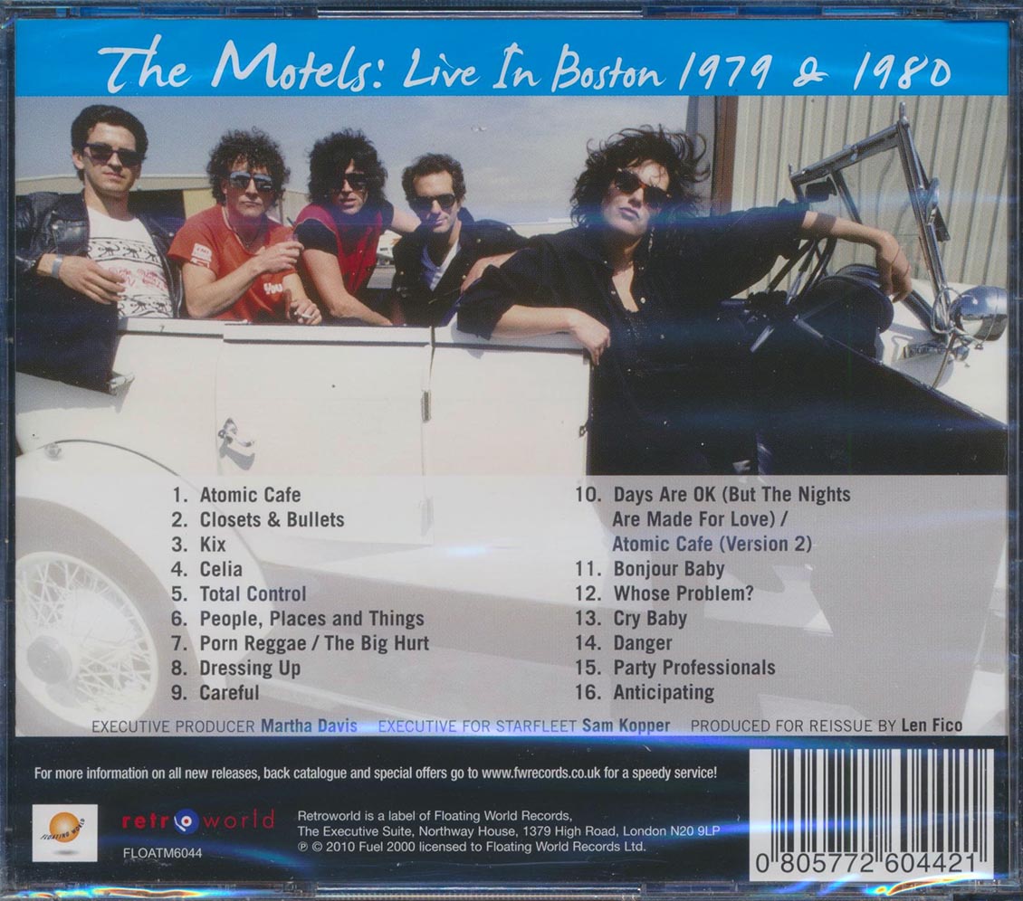 The Motels - Atomic Cafe: Greatest Songs Live, Live In Boston 1979 & 1980 Music CD