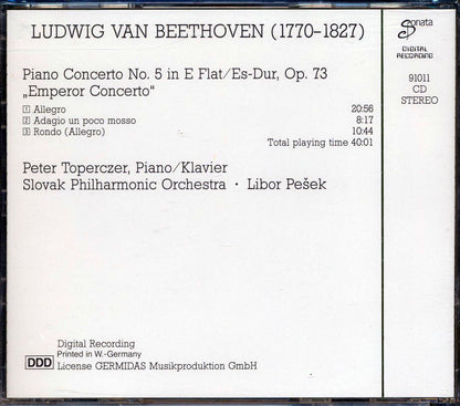 Beethoven - Piano Concerto No. 5 Emperor Concerto: Sloval Philharmonic Orchestra, Libor Pesek Music CD