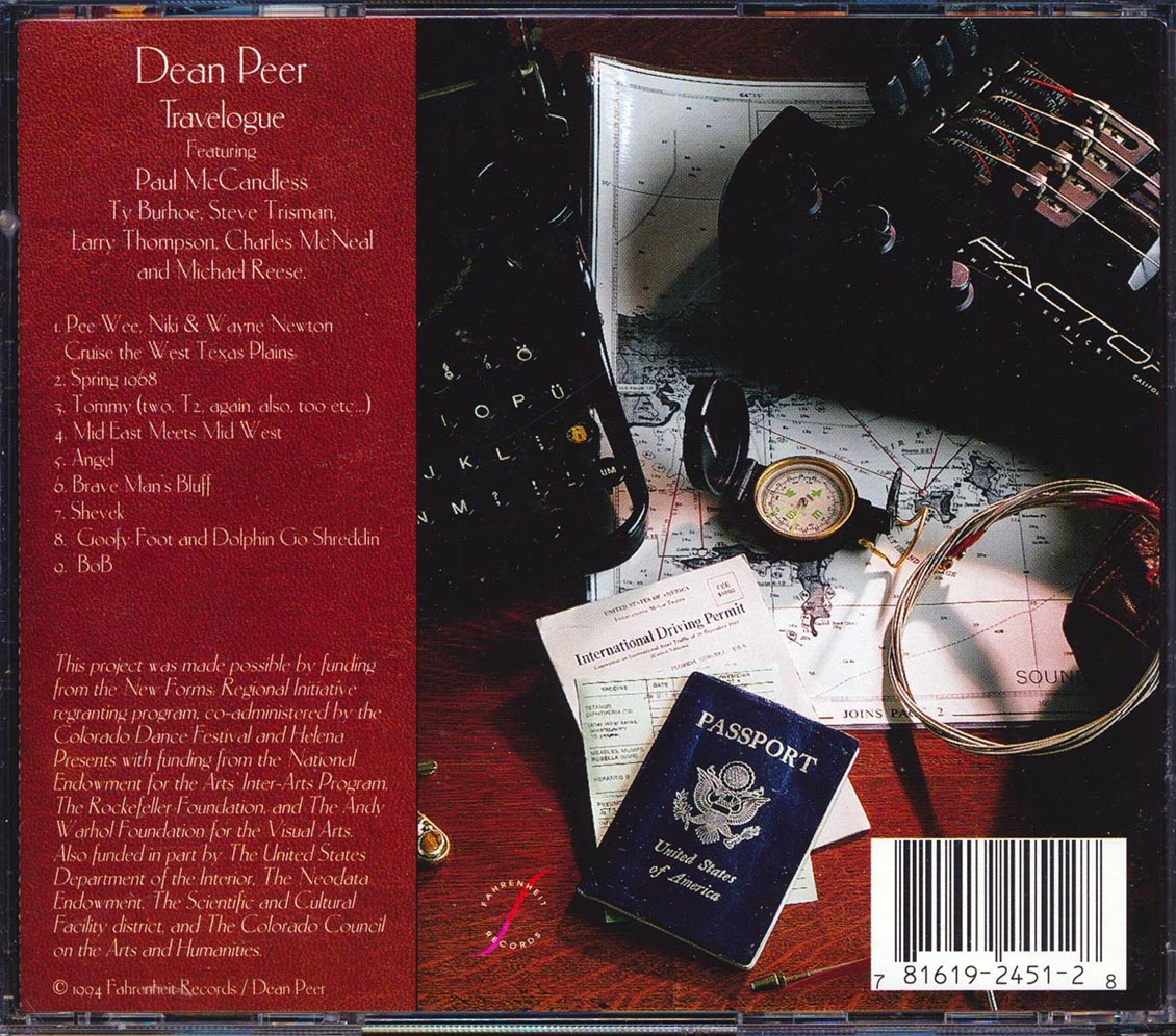 Dean Peer - Travelogue Music CD