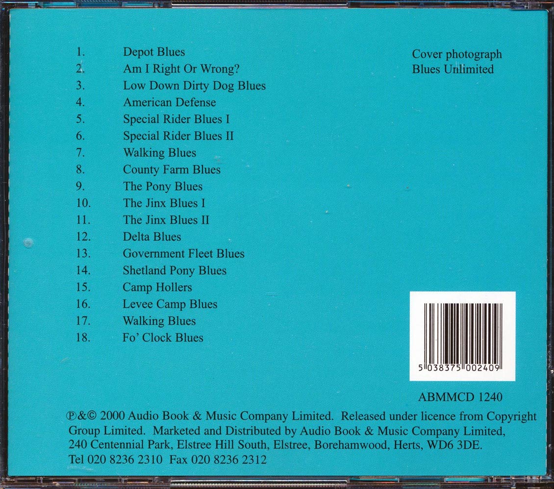 Son House - Lowdown Dirty Dog Blues Music CD