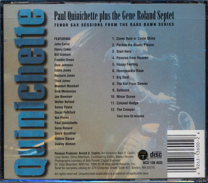 Paul Quinichette Plus Gene Roland Septet - The Kid From Denver Music CD