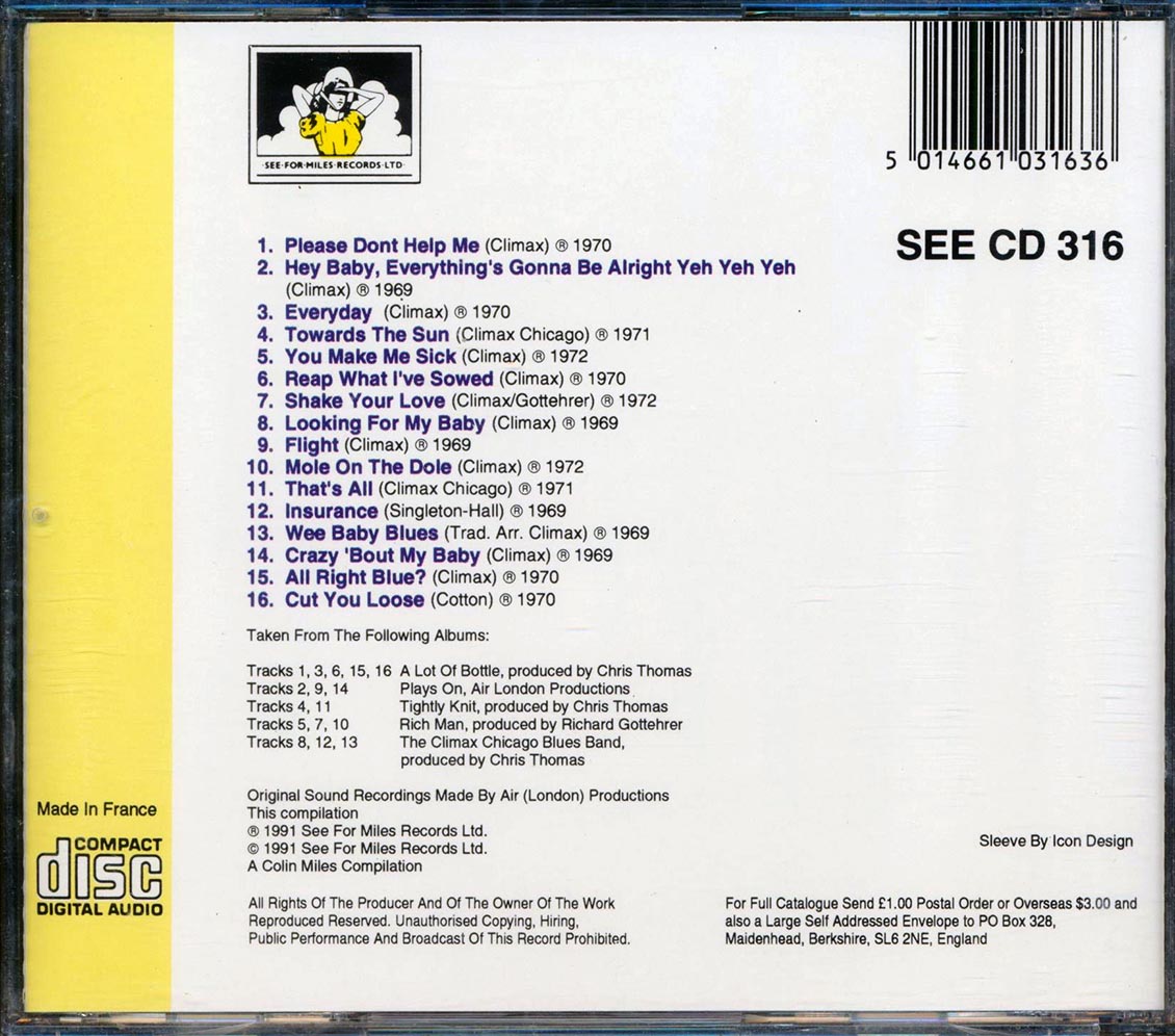 The Climax Blues Band - The Harvest Years 69-72 Music CD