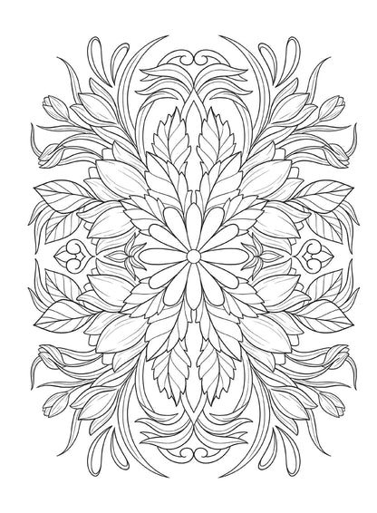 Soothing Coloring - Mindful Collection: Color Your Way To Calm, Adult Coloring Book, Relax Your Mind, Unwind, Unplug, De-Stress, Spark Creativity, Reduce Anxiety, Gift To Family Or Friend!