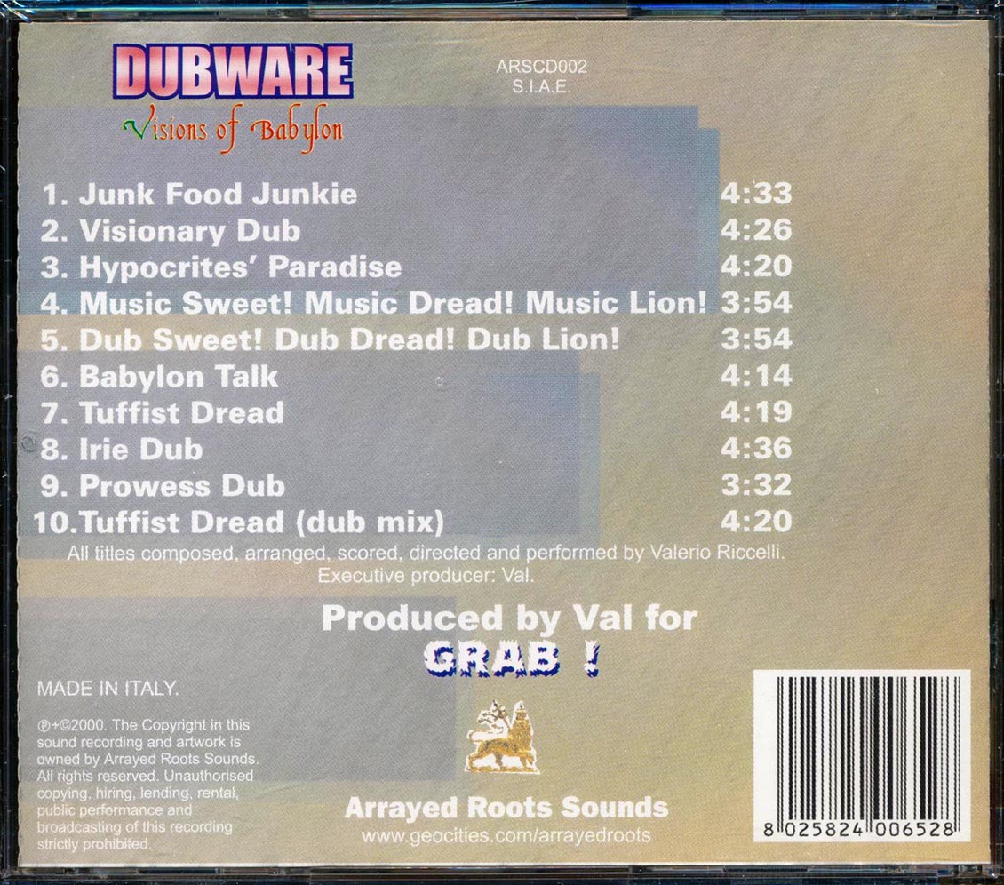 Dubware - Visions Of Babylon Music CD