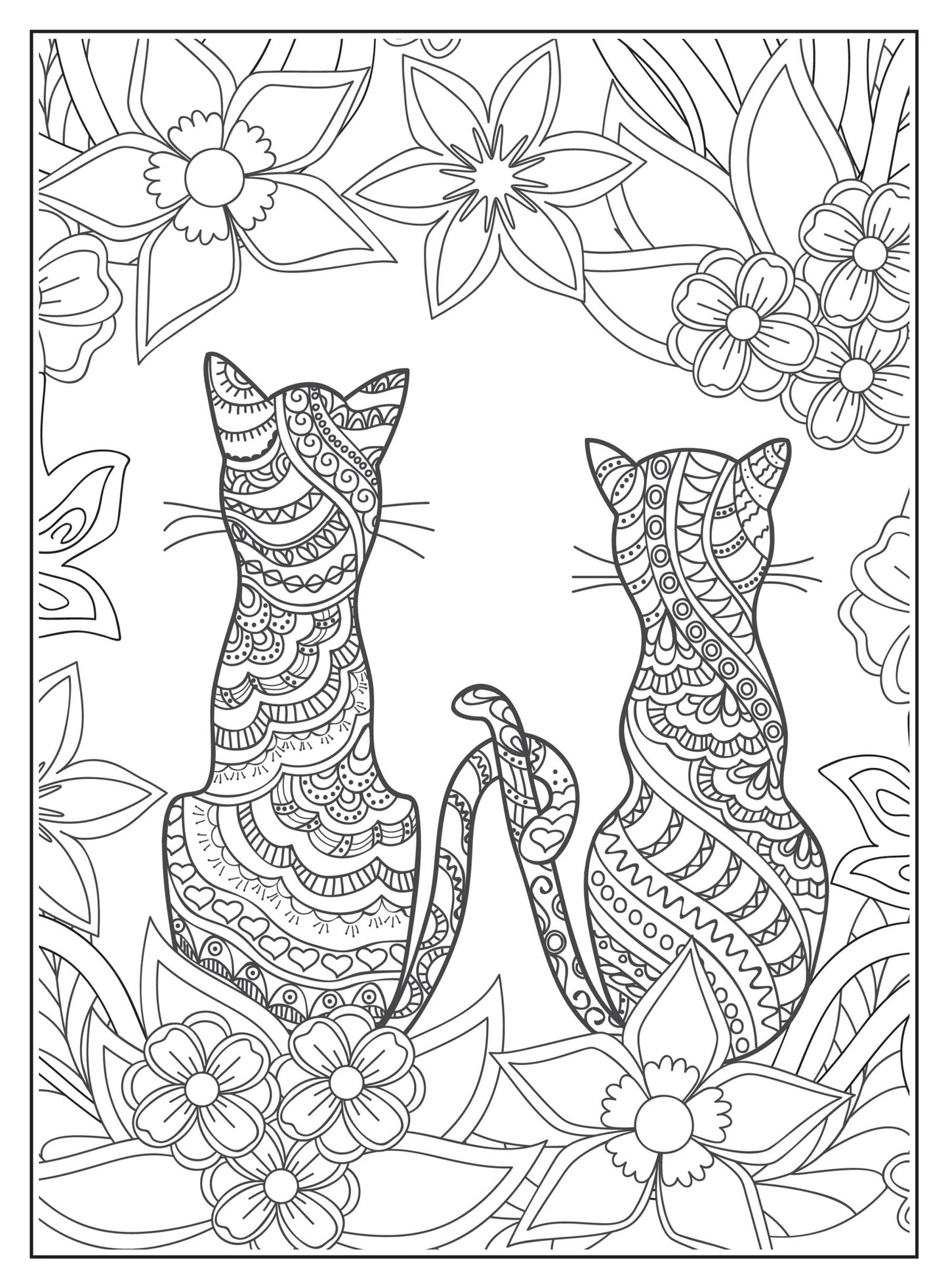 Cat Coloring - 32 Fabulous Feline Designs: Adorable Kitties Sleeping, Playing, Posing & Relaxing, Adult Coloring Book, Unleash Your Inner Artist, Boost Creativity, Unwind, Unplug, De-Stress & More!