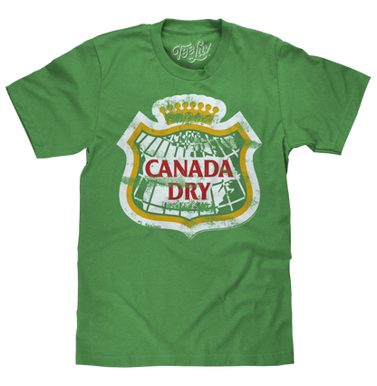 Canada Dry Distressed Logo Mens T Shirt Officially Licensed Green